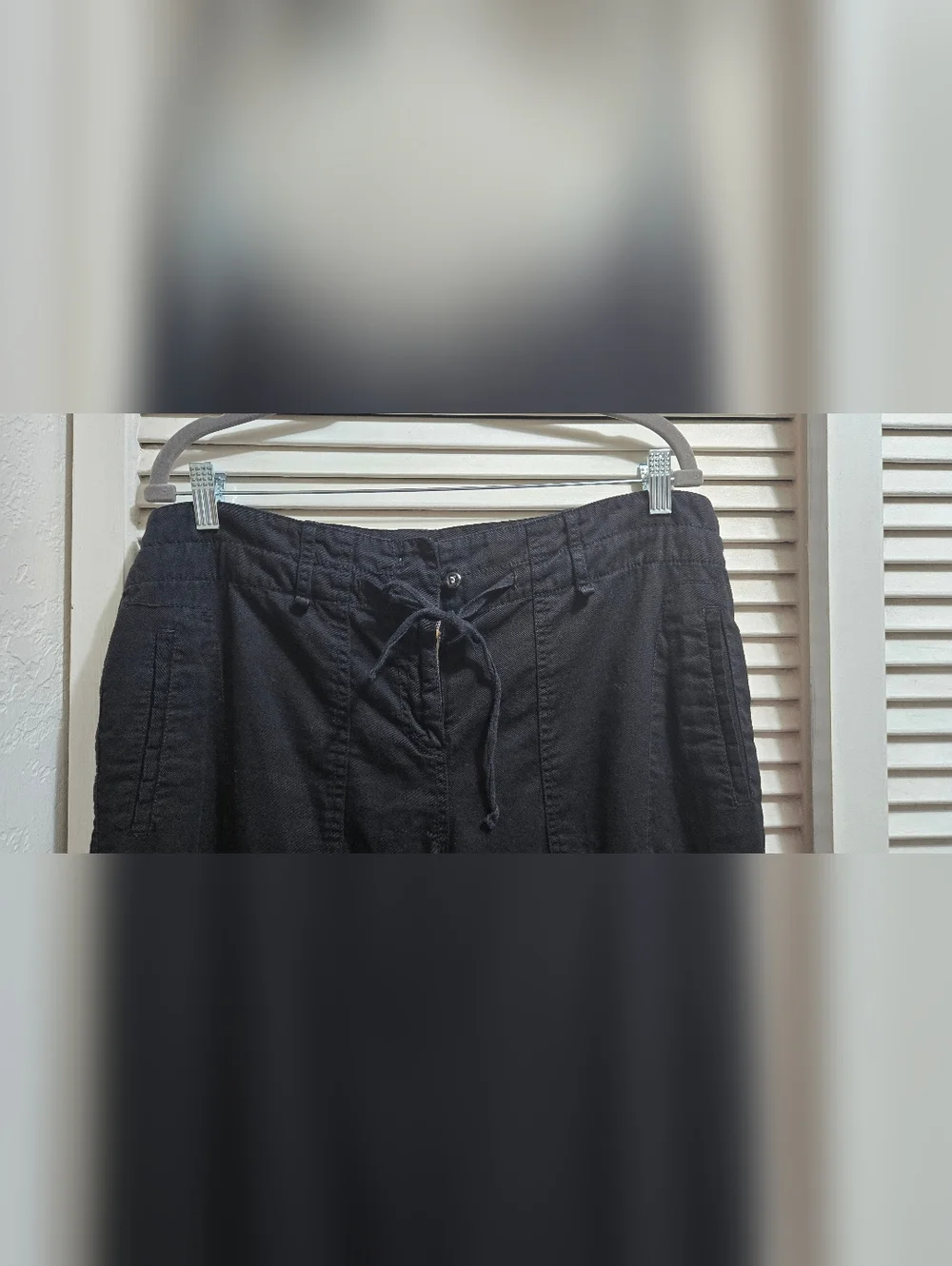 Johnny Was Hinga Wide Leg Embroidered Cargo Pants Black Boho Floral Size L - Picture 8 of 15